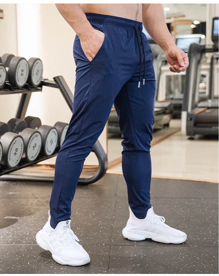 Ice Silk Sweatpants Men's Summer Ultra-thin Cooling Dry Fit Sports Pants Running Breathable Trousers Casual Fitness Leg