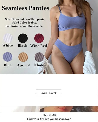 FINETOO 4PCS/Set Seamless Women Pantys High Waist Briefs Solid Color Brazilian Panties Girls Sexy Underpants For Women Lingerie