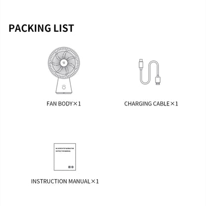 XIAOMI Mijia Portable Desk Fan USB Rechargeable Handheld Mini Electric Fans Cordless Air Cooling Small Fan 4 Gears Speed