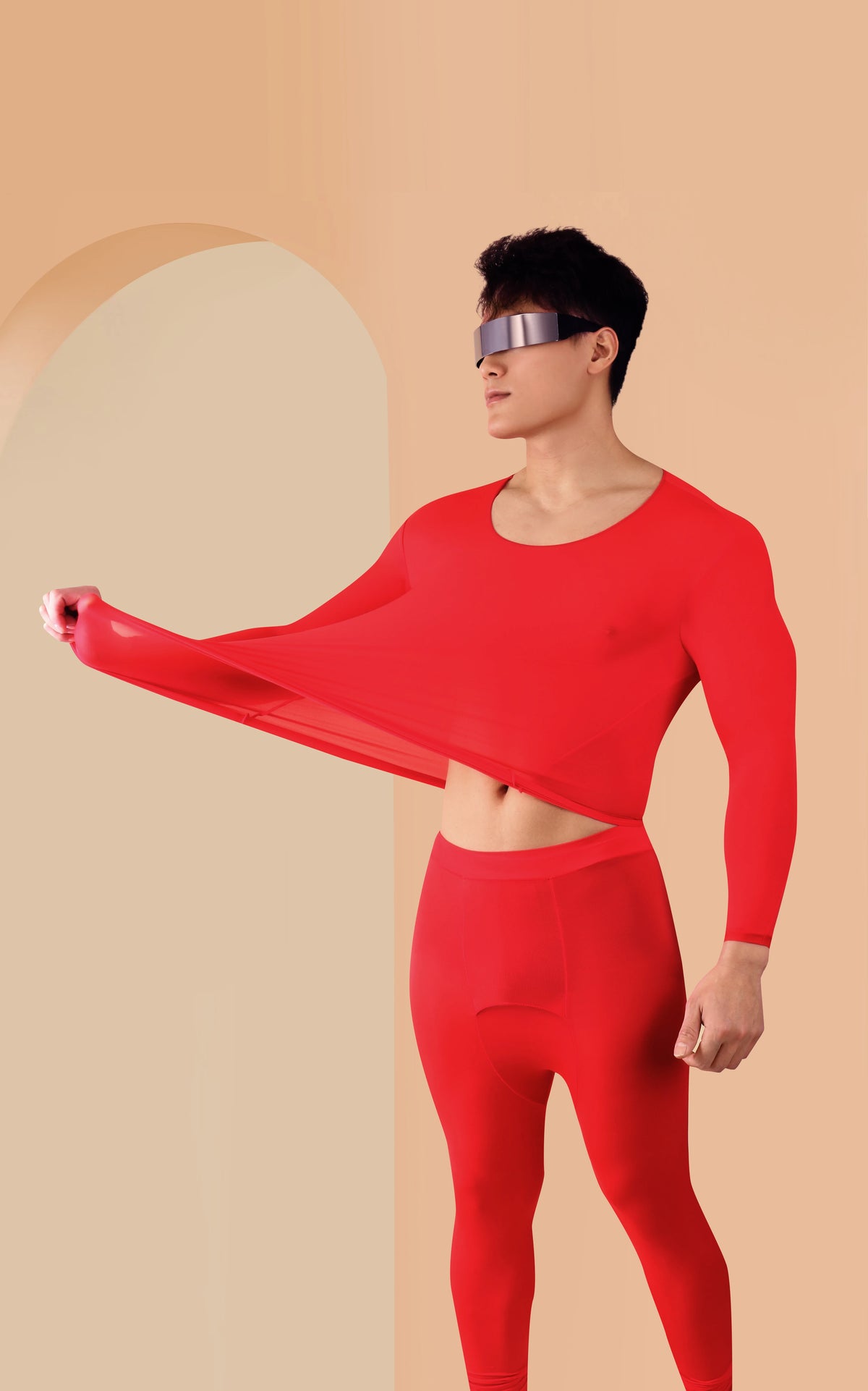 1pcs Men's Ultrathin Thermal Underwear High elasticity Plus Size Constant Temperature Seamless Long Sleeve Bottoming Set