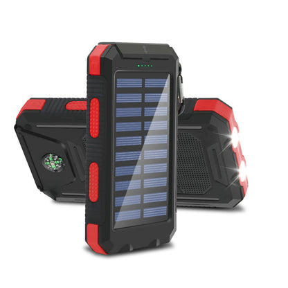 20000mAh Solar Power Bank Large Capacity Portable Outdoor Fast Charging Built-in Li-polymer Battery LDE Light for iphone Samsung