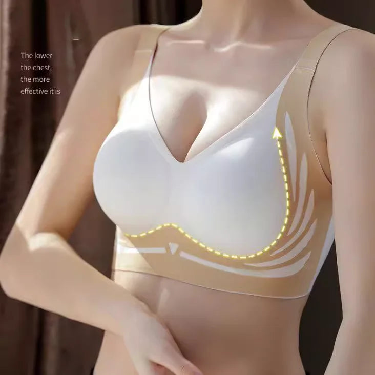 Wireless Push-Up Bra - Seamless Full Cup Plus Size Bralette With Soft Sleepwear Comfort