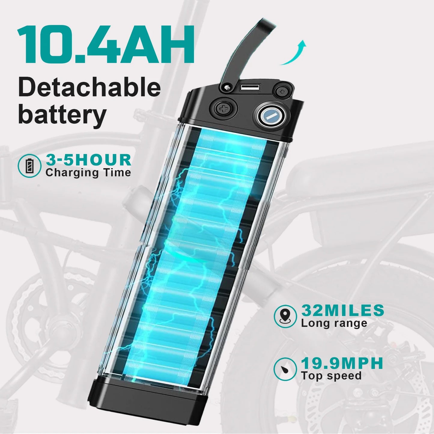 Adult Electric Bike,560W Motor,20MPH,48V Removable Battery,14inch Folding Electric Bike,Maximum 32 Miles,1Year Warranty Ebike