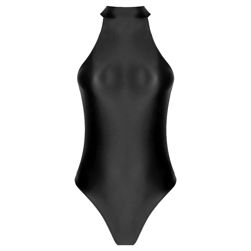 Formal Gymnastics One-Piece Swimming Suit, Sleeveless, Stand-Up Collar, High Hip Gymnastics Suit, Tight Yoga One-Piece Dress