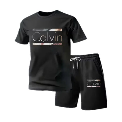 2026 New Fashion Casual T-shirt Shorts Two-piece Set 3D Letter Printing Men's Summer Outdoor Wear Suit