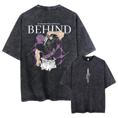 Jujutsu Kaisen T Shirt Men Women Tshirt Gojo Satoru Washed Cotton T-shirt Clothing Summer Short Sleeve Oversized Tees Streetwear