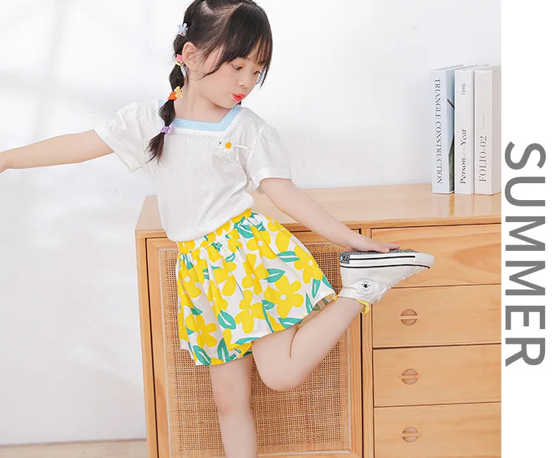 Kids Girls Skirt Shorts Summer Cotton Breathable Kids Skirt Pants Casual Baby Bloomers Children Short Pants Baby Stuff