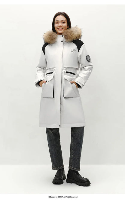 Women Goose Down Jacket | Waterproof Winter Coat with Thermal Insulation & Loose Fit Design