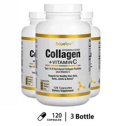 bcuelov Hydrolyzed Collagen Peptides - Nutritional Supplement for Healthy Hair, Skin and Nails