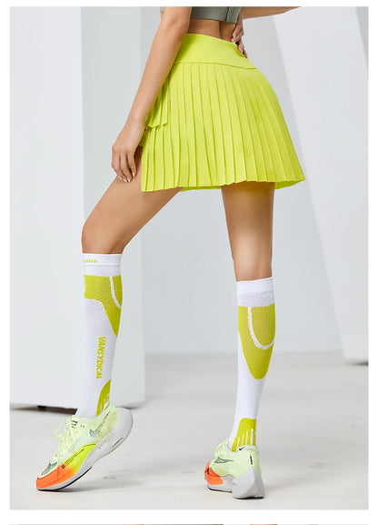 Women Sports Mini Pleated Skirt Golf Tennis Skirts High Waist Double Layer Gym Fitness Running Yoga Athletic Workout Skort