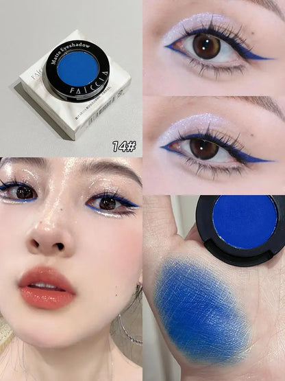 Punk Smoky Red Black Eye Shadow Palette Waterproof Gothic Matte Blue Eyeshadow Tray Women Halloween Eye Pigments Makeup Palette
