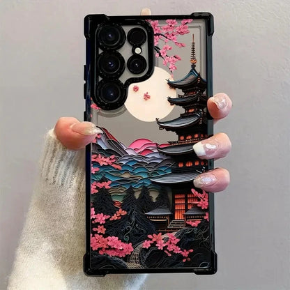 Japanese-Style Ancient House Airbag Phone Case for Samsung Galaxy S26 S25 S24 Ultra S23 S22 Plus S21FE A56 A55 A54 A53 A35 Cover