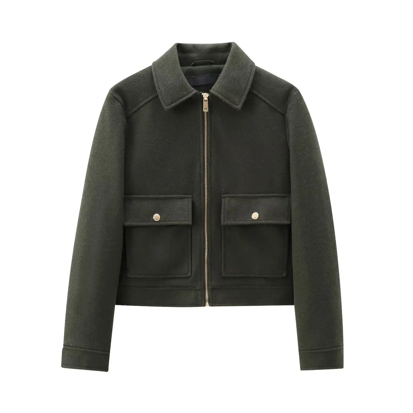 Women's Zipper Jacket - Casual Long Sleeve Coat With Pocket | Lightweight Winter Outerwear