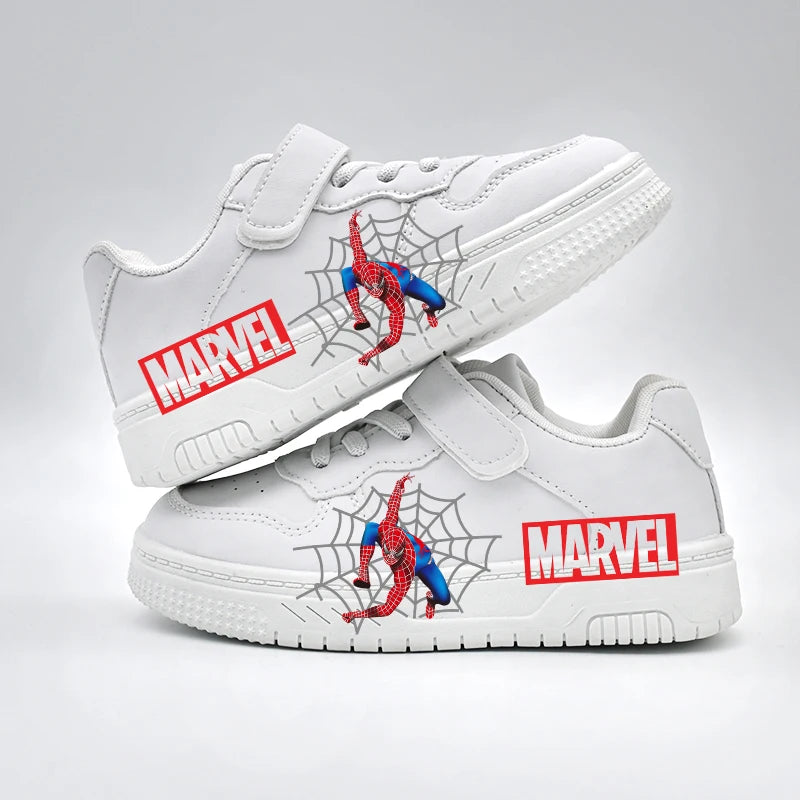 Marvel Kids Shoes - Boys White Breathable Casual Sneakers With Cartoon Print