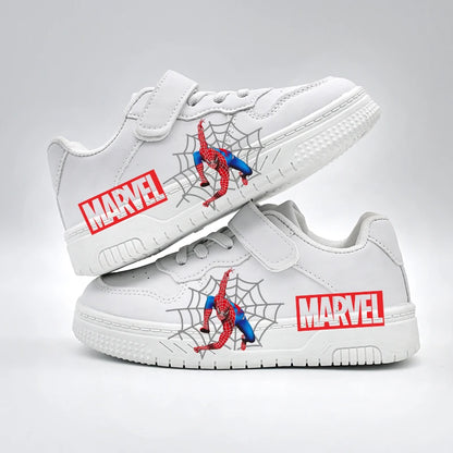 Marvel Kids Shoes - Boys White Breathable Casual Sneakers With Cartoon Print