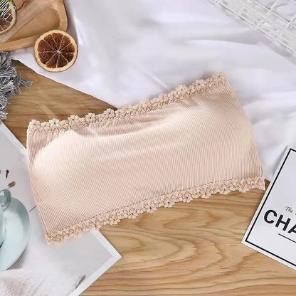 Summer Strapless Women Bras Back Lace Sexy Chest Tops Seamless Breathable Underwear Brassiere Solid Invisible Wraps Bra Push Up