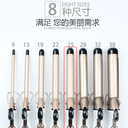 Ceramic Hair Curler - Electric Curling Iron With LCD Temperature Display & Tourmaline Barrel