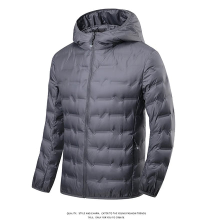 JNLN Men's Winter Down Jacket Duck Down Lightweight Padded Jackets Hiking Camping Climbing Trekking Graphene Lining Warm Coat