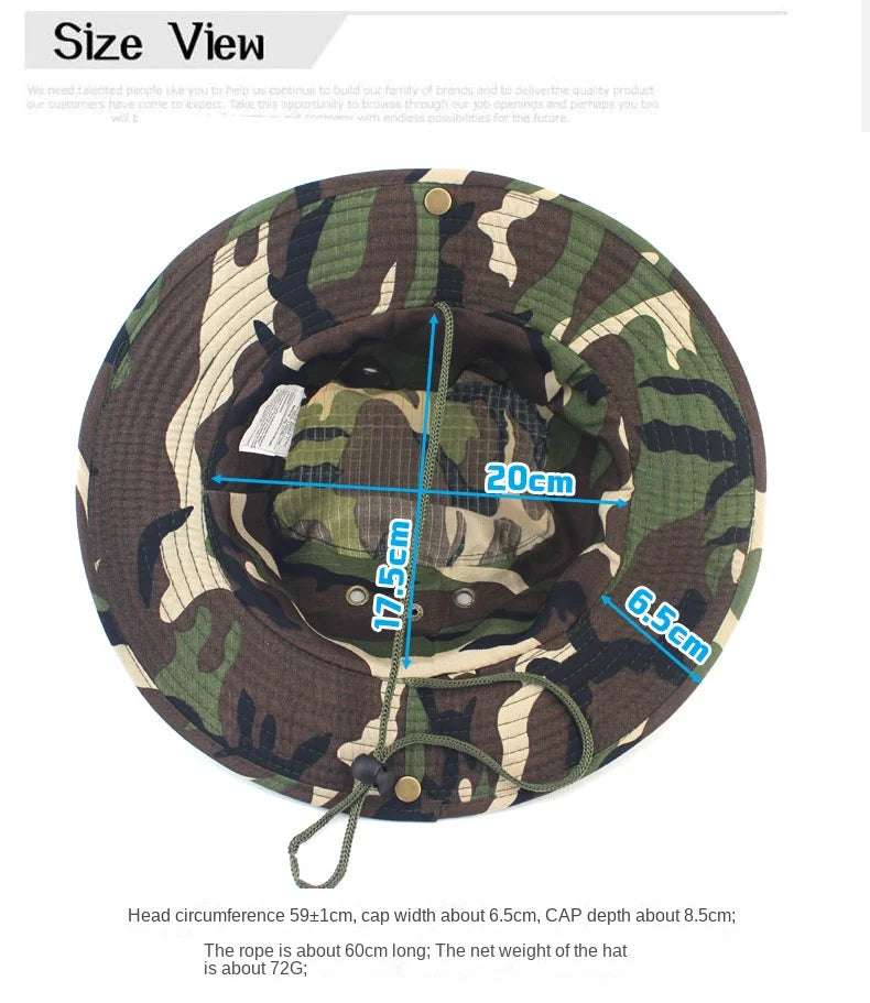 Camo Boonie Hat – Tactical Bucket Hat for Fishing, Hiking & Hunting