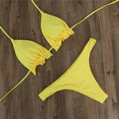 Brazilian Bikini Set - Sexy Two Piece Swimsuit With Push-Up Bandage Top