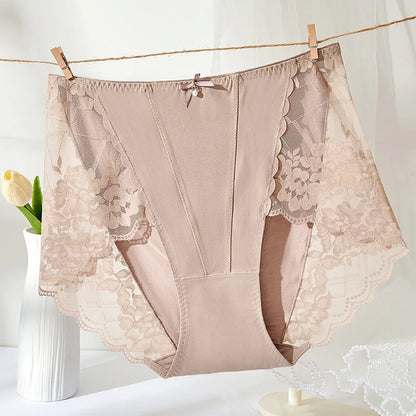 New Plus Size Lace Panties   High Waist Modal Underwear for Women 60-105kg Summer Thin  Sexy