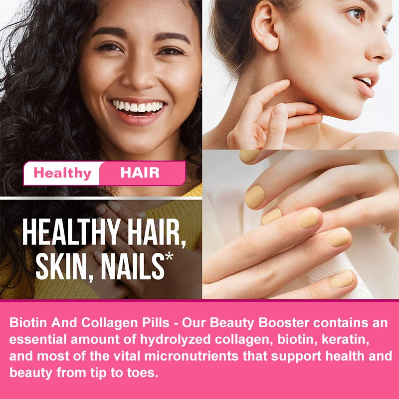 Alxfresh Collagen 2000mg with Biotin 2500mcg Protein 3g Hyaluronic Acid Vitamin C Healthy Formula Dietary Supplement Gluten Free
