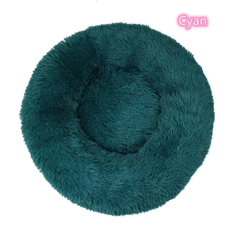 Soft Cat Bed - Plush Donut Pet Nest With Washable Corduroy Cover & Anti Slip Mat