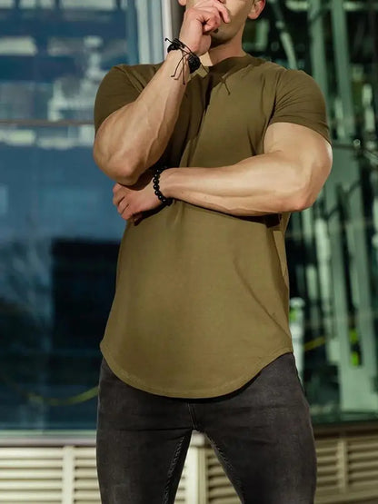 Men's Muscle Fitness T-shirt – Breathable Cotton Gym Tee | Short Sleeve Workout Shirt