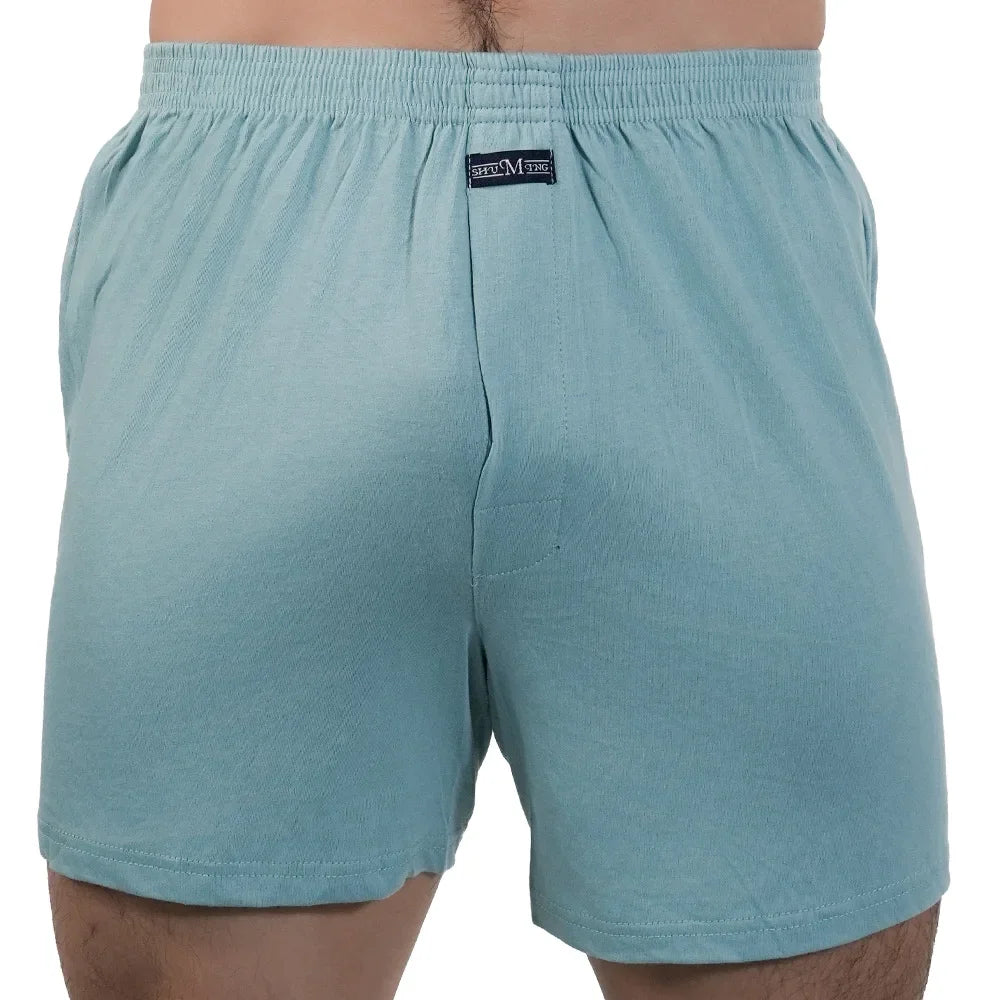 Mens Pure Cotton Boxer Shorts Man High Waist Big Underwear Casual Solid Underpants Plus Size Alo Pants Pajama Boxers M-3XL 2025