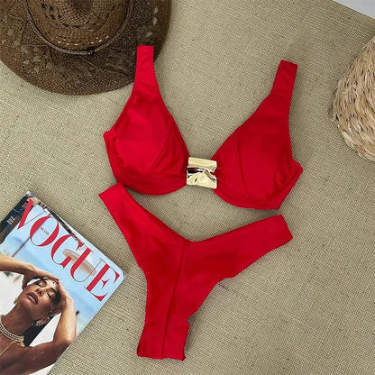 Push Up Swimwear - Sexy Brazilian Bikini Set With High Waist Two Piece Bathing Suit