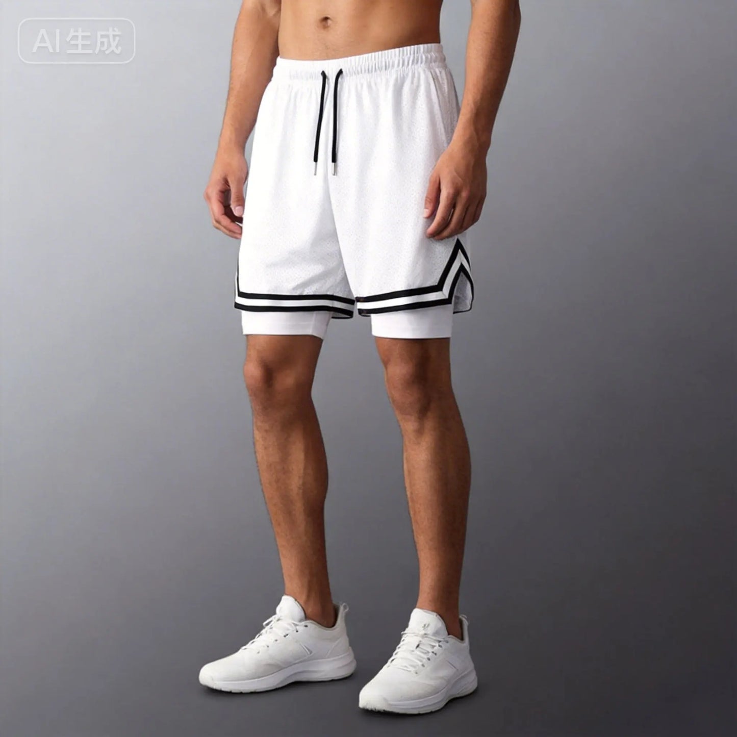 1pcs Men Basketball Sport Shorts Boy Gym Running Short Male 2 In 1 Quick Dry Workout Training Fitness Mesh Breathable Short Pant