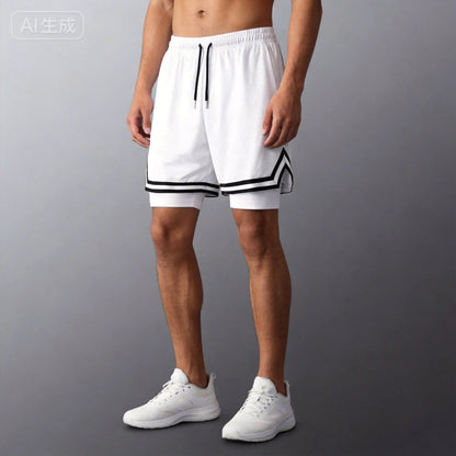 1pcs Men Basketball Sport Shorts Boy Gym Running Short Male 2 In 1 Quick Dry Workout Training Fitness Mesh Breathable Short Pant