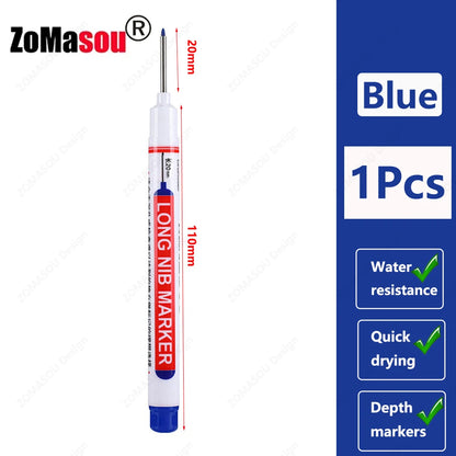 Waterproof Long Head Marker Pen for Deep Holes - 2cm 1-100 Pcs RedBlackBlueGreen Ink - Ideal for Metal  Woodworking