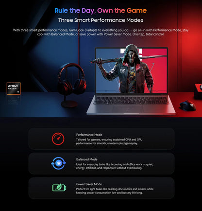 Blackview GamiBook 8 16 Inch Laptop - AMD Ryzen 7, 1920x1200 Display, Fast Charge Battery