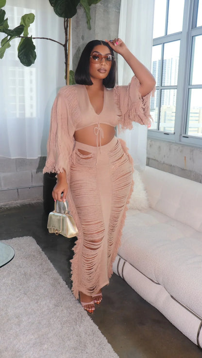 Swimwear Skirt Cover-up 2 Piece Set Women Crop Tops And Long Skirt Bathing Suit Fashion Solid Hollow Sexy Beach Cover Up Outfits