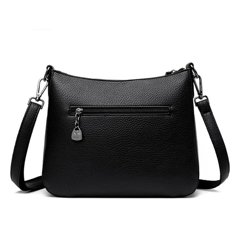 Pu Leather Handbag | Casual Female Tote With Interior Zipper Pocket & No Zipper Closure