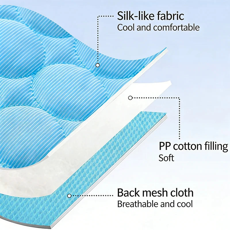 Pet Ice Silk Cooling Mat Summer Breathable Sleep Pad For Dogs Cats Non Slip Washable Sofa Bed Mat Self Cooling Portable Pet Mat