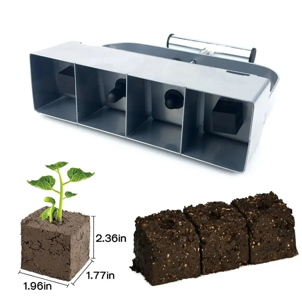 Handheld Soil Block Maker - 2 Inch Seedling Tool for Greenhouse Gardening - ZOOMNSTORE