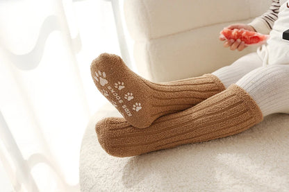 Kids Socks Thick Cold Winter Socks Super Warm Baby Snow Socks Christmas Gifts Coral Fleece Silicone Non-slip Floor Socks