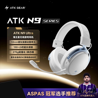 ATK M1 Game Headset Three Mode Wireless Headworn PS5  PC Gaming Headset Microphone Virtual 7.1 Surround Noise Reduction Headset