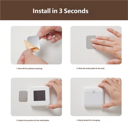 LED Motion Sensor Night Light, Square USB Rechargeable Cabinet Lamp, for Bedroom Kitchen Staircase Hallway Wardrobe