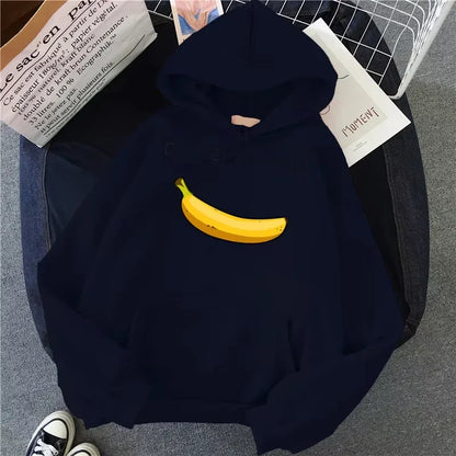 Winter Autumn Fashion Dolce Banana Print Women Hoody Casual Fleece Woman Hoodie Pullover Sweatshirts Womnen Clothing