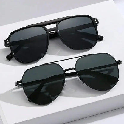 2pcs Unisex Classic Pilot Frame Casual Modern Simple Style Sunglasses For Men Daily Clothing Accessories Vacation Driving