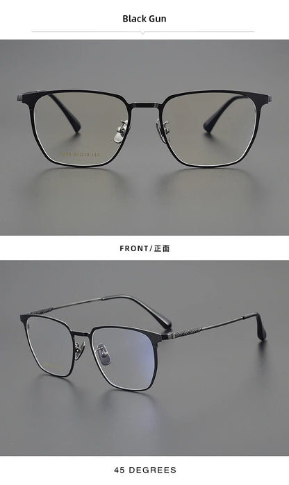 Titanium Reading Glasses - Ultralight Square Frame With Photochromic Lenses