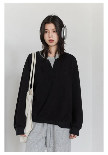 CHIC VEN Korean Women Sweatshirts Loose Casual New Contrast Splicing Hoodie Female Top Woman T Shirt Pullover Spring Autumn 2025