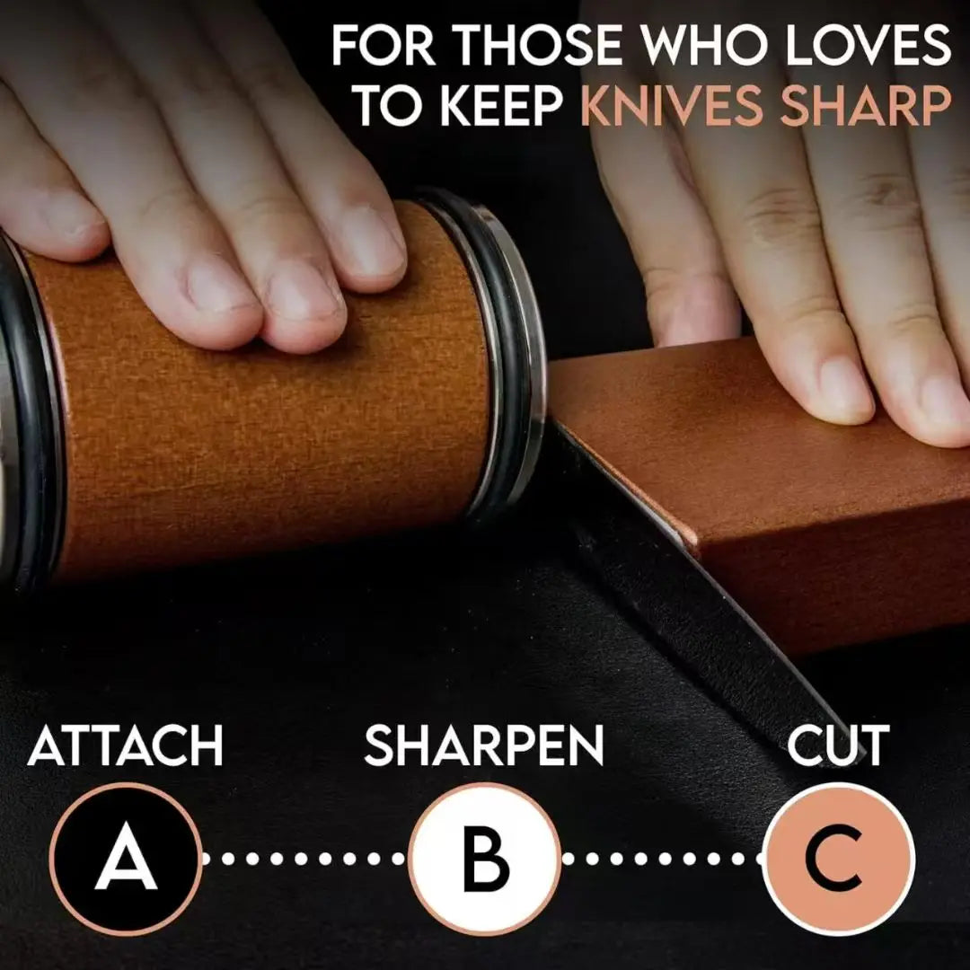 Rolling Knife Sharpener Kit – Diamond Stone with 15°/20° Angles & Magnetic Holder