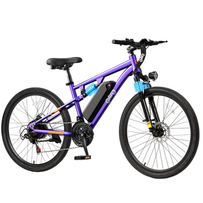 Qlife Racer Ultra Electric Bike for Adults, Peak 1200W 48V 10.4Ah,  27.5" Tire Electric Mountain Bike, 28MPH 55 Miles Off-road Electric Bicycle, 21-Speed E-Bicycle with Full Suspension