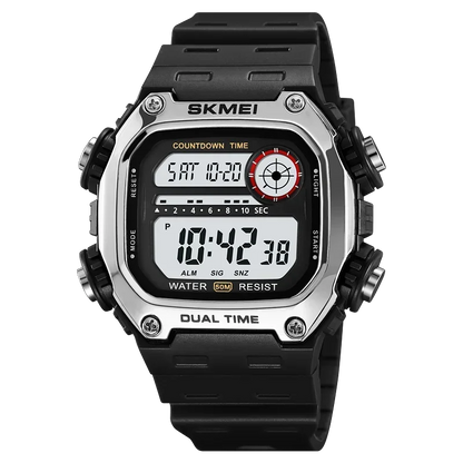 Digital Sport Watch - Waterproof Wristwatch With Countdown Timer & Alarm Function