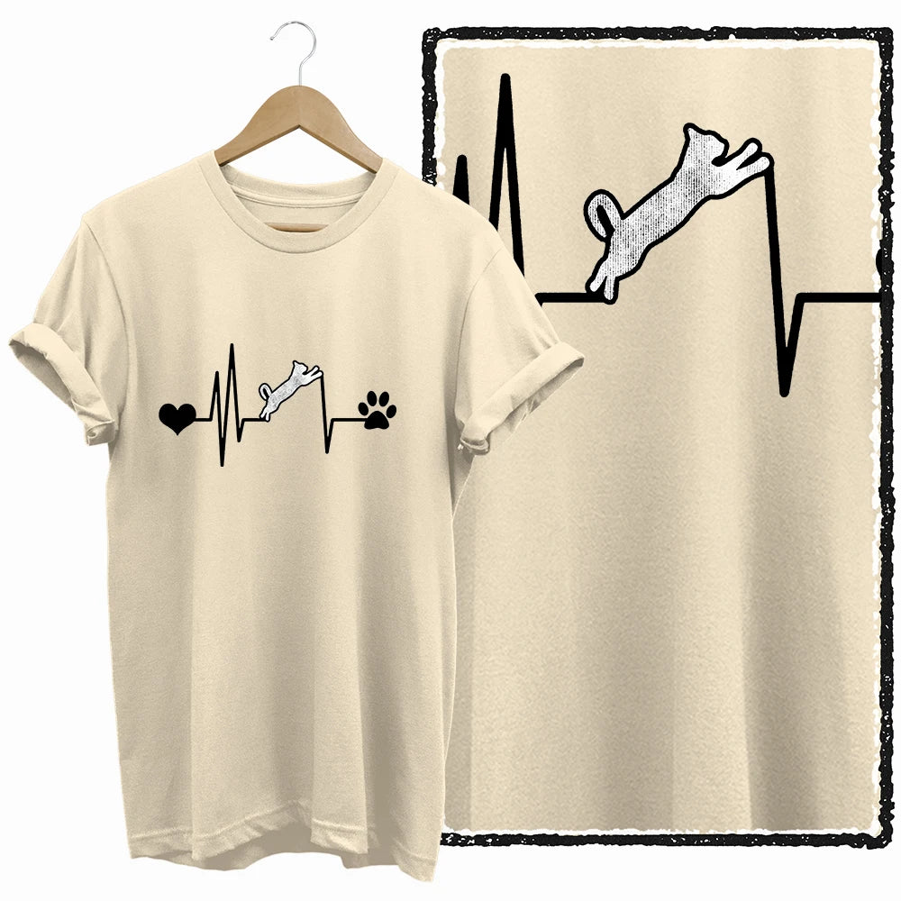 COOLMIND BEIGE cat print exclusive graphic 100% cotton women T shirt big size loose cotton cat lover women tshirt LOVELY cat tee