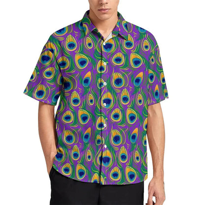 Birds Flamingo Parrot Hawaiian Shirts For Men 3D Printed Vacation Beach Shirt Trendy Short Sleeve Lapel Blouse Streetwear